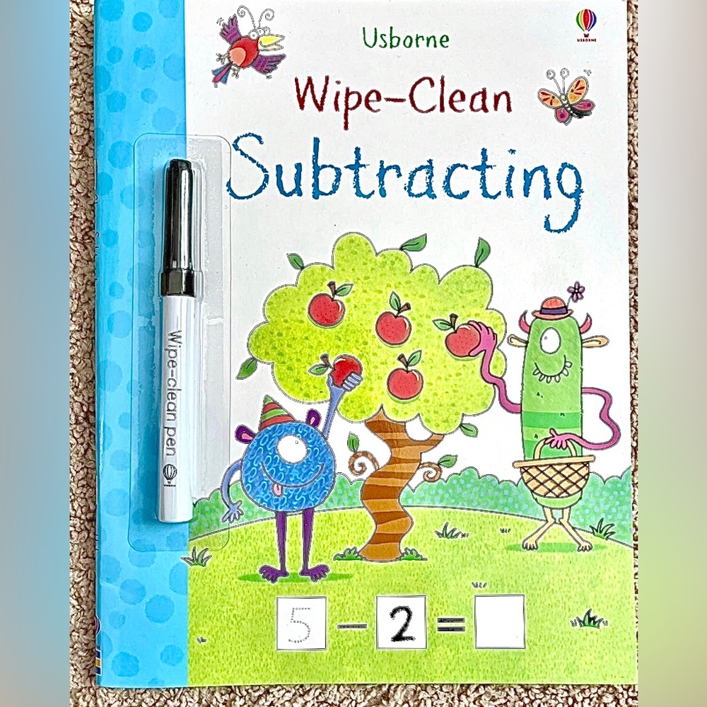 USBOURNE Wipe Clean Math Subtracting Learning Book NWT